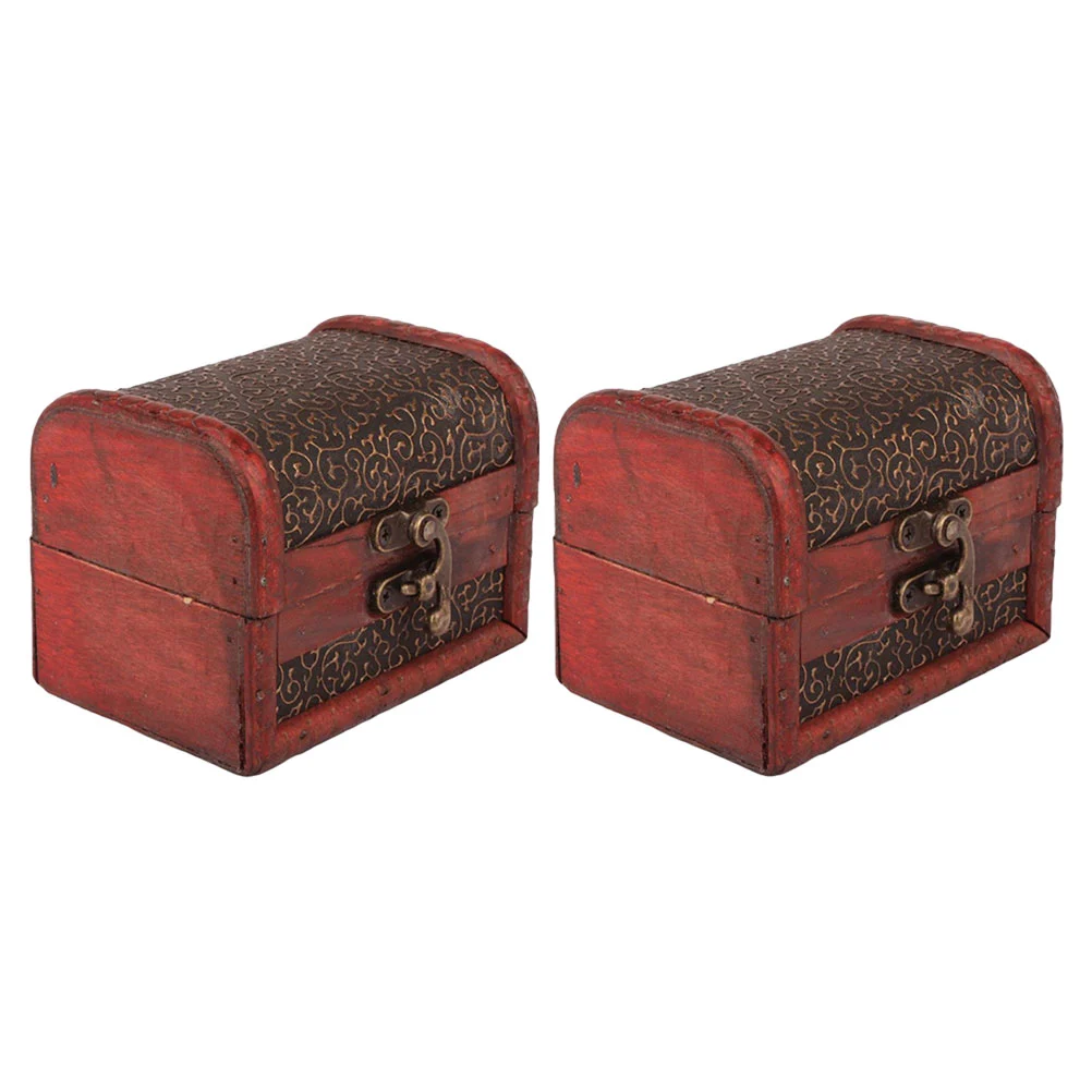 2pcs Antique Jewelry Case Vintage Jewelry Container Candy Box Ring Case Home Supplies