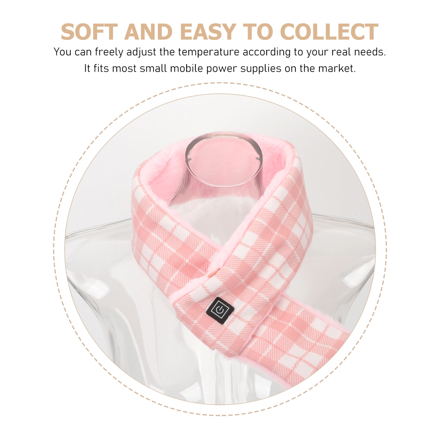 Washable Collar Winter Heating Scarf USB Heat Scarf Warm Preservation Scarf Outdoor Scarf