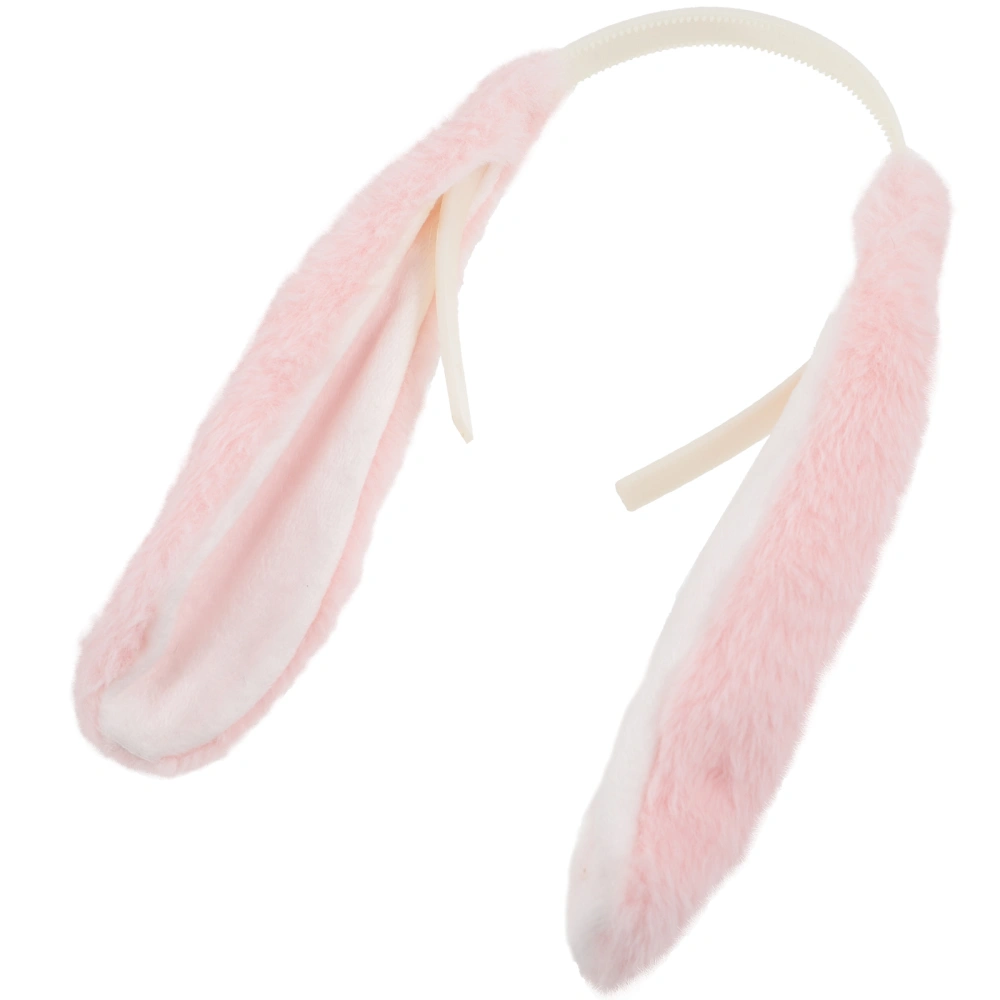 Plush Bunny Ears Headband Rabbit Ear Hairband Accessory Cosplay Hair Hoop