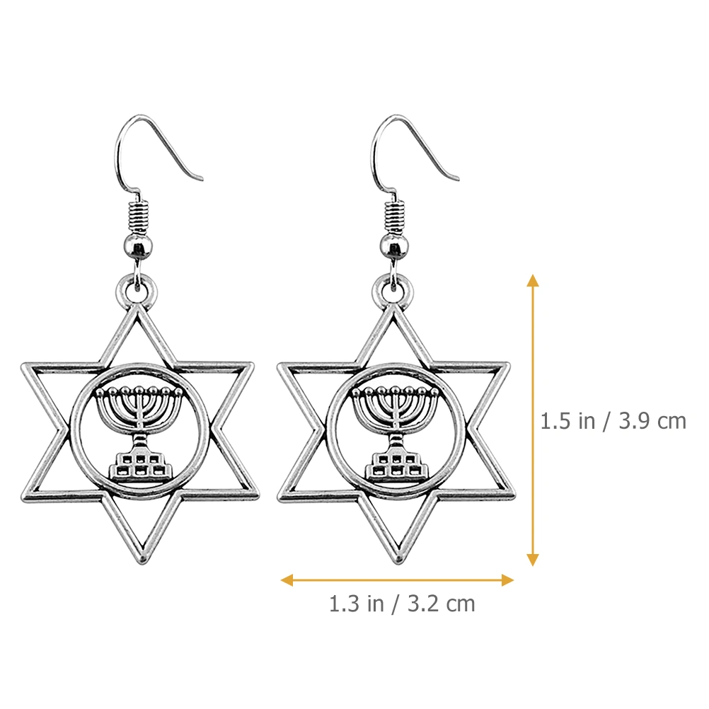 1 Pair Jewish Star Of David Jewelry Earrings Hanukkah Drop Earrings Women Gift