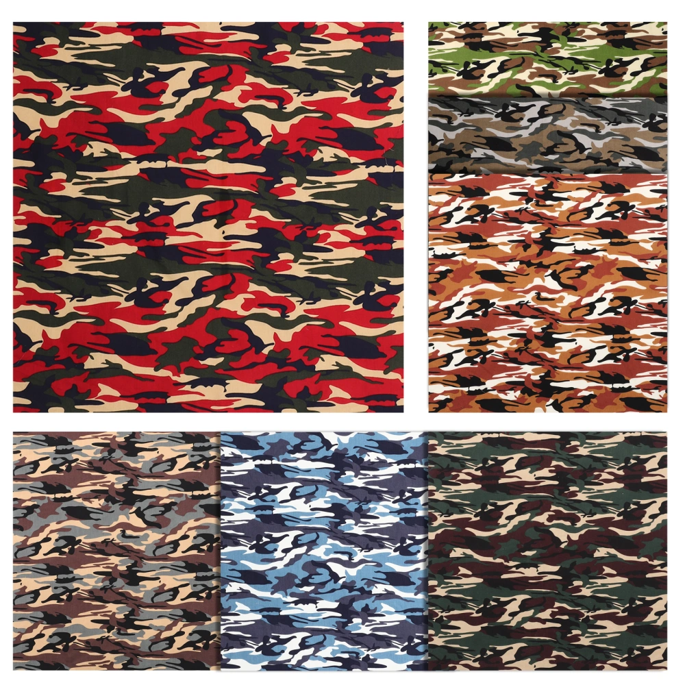 7Pcs Cotton Quilting Fabrics Camouflage Printing Fabrics DIY Sewing Sheets DIY Cotton Fabrics