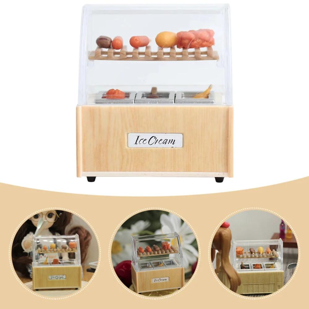 1 Set Miniature Barbecue Cabinet Model Doll House Miniature Cabinet with Accessories