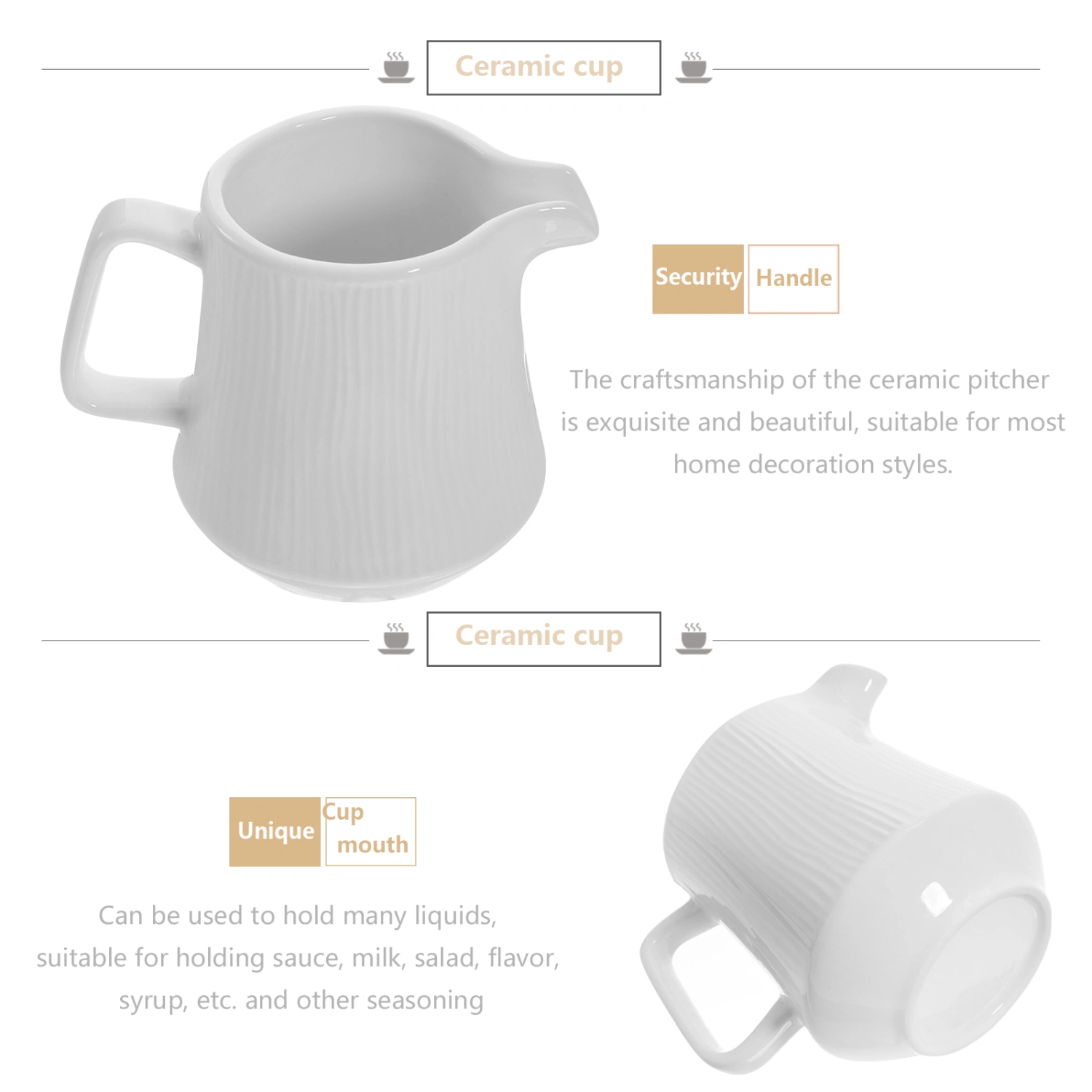 Ceramic Milk Jug Creamer Pitcher Ceramic Pitcher Small Creamer Pitcher Handheld Milk Coffee Jug