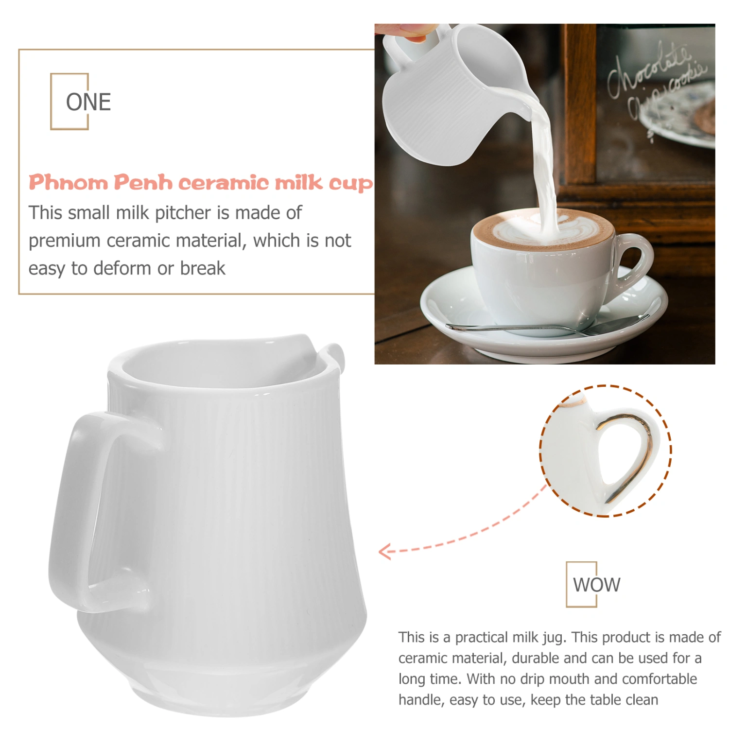 Ceramic Milk Jug Creamer Pitcher Ceramic Pitcher Small Creamer Pitcher Handheld Milk Coffee Jug