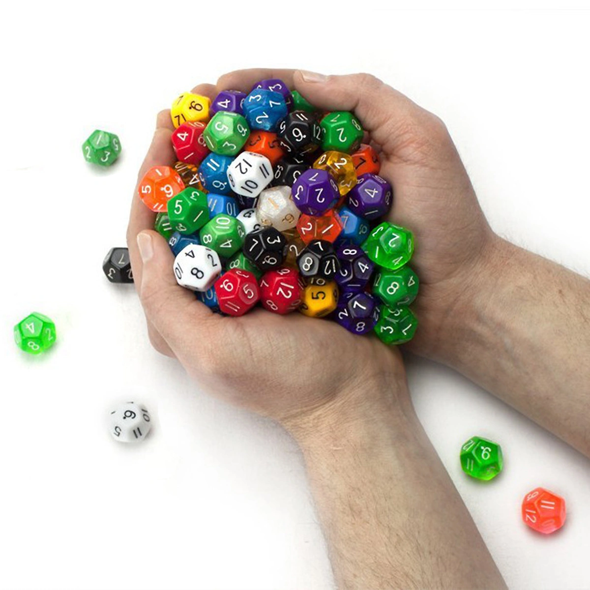 25pcs Game Dice Multi-sided Dice Acrylic Number Dice Small Gaming Dice Portable Party Game Dice