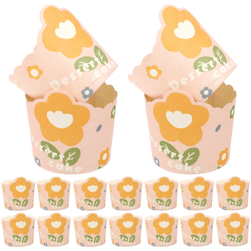 50Pcs Paper Cake Wrappers Flower Design Baking Liner Muffin Cupcake Liners Paper Cupcake Cups