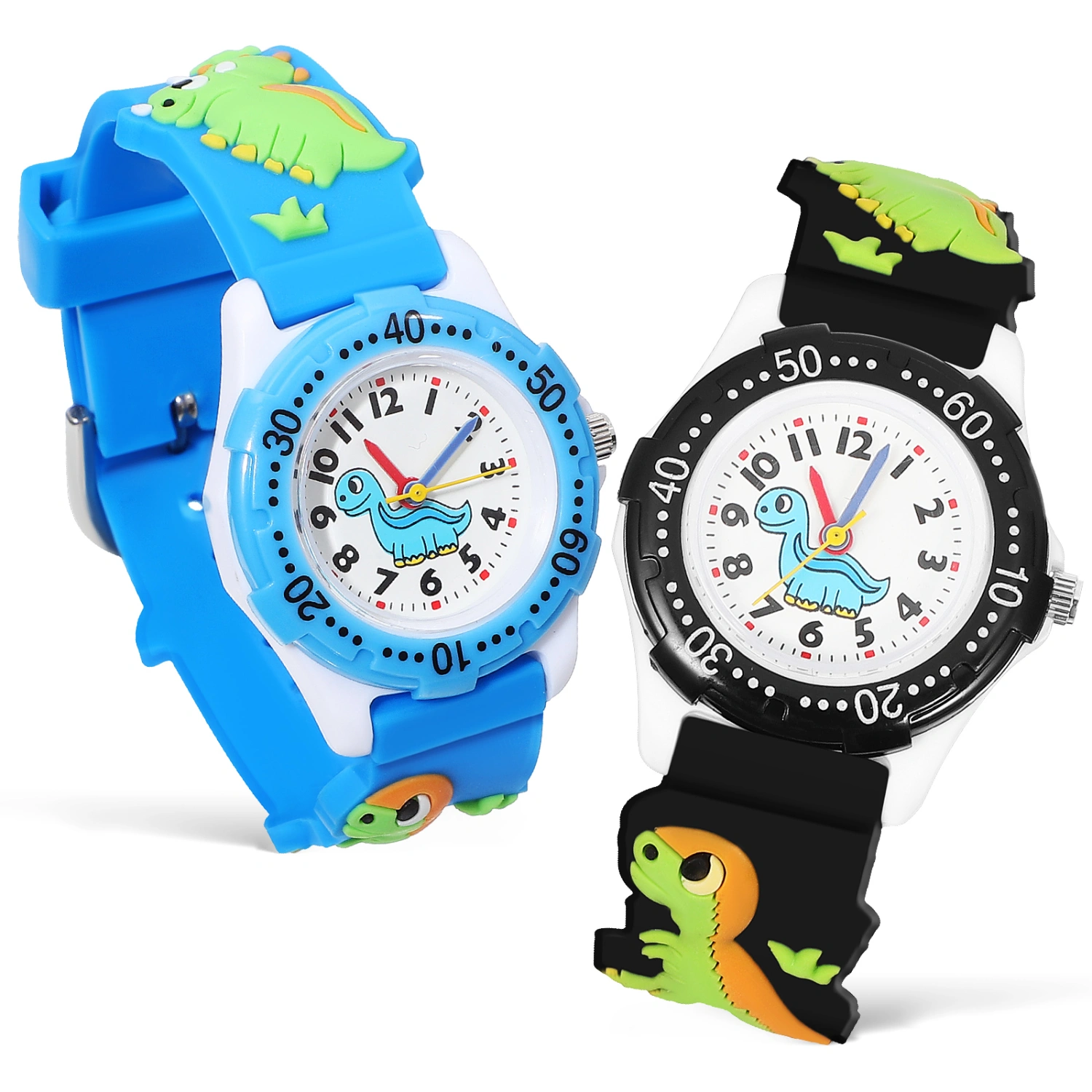 2 Pcs Kids Watches 3D Cartoon Dinosaur Watches Toddler Watches Quartz Watches for Boys Girls