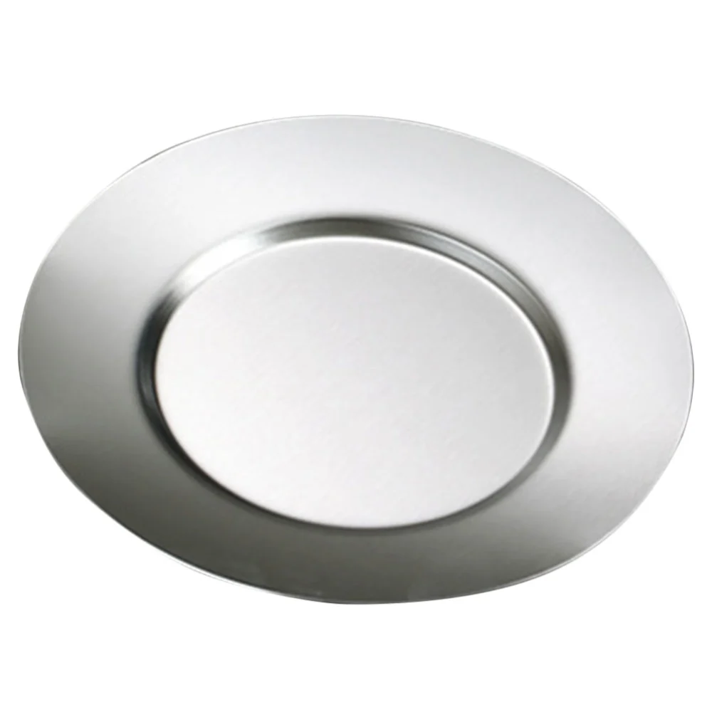 Stainless Steel Plate Round Steak Plate Household Food Plate Metal Steak Plate Stainless Steel Plate