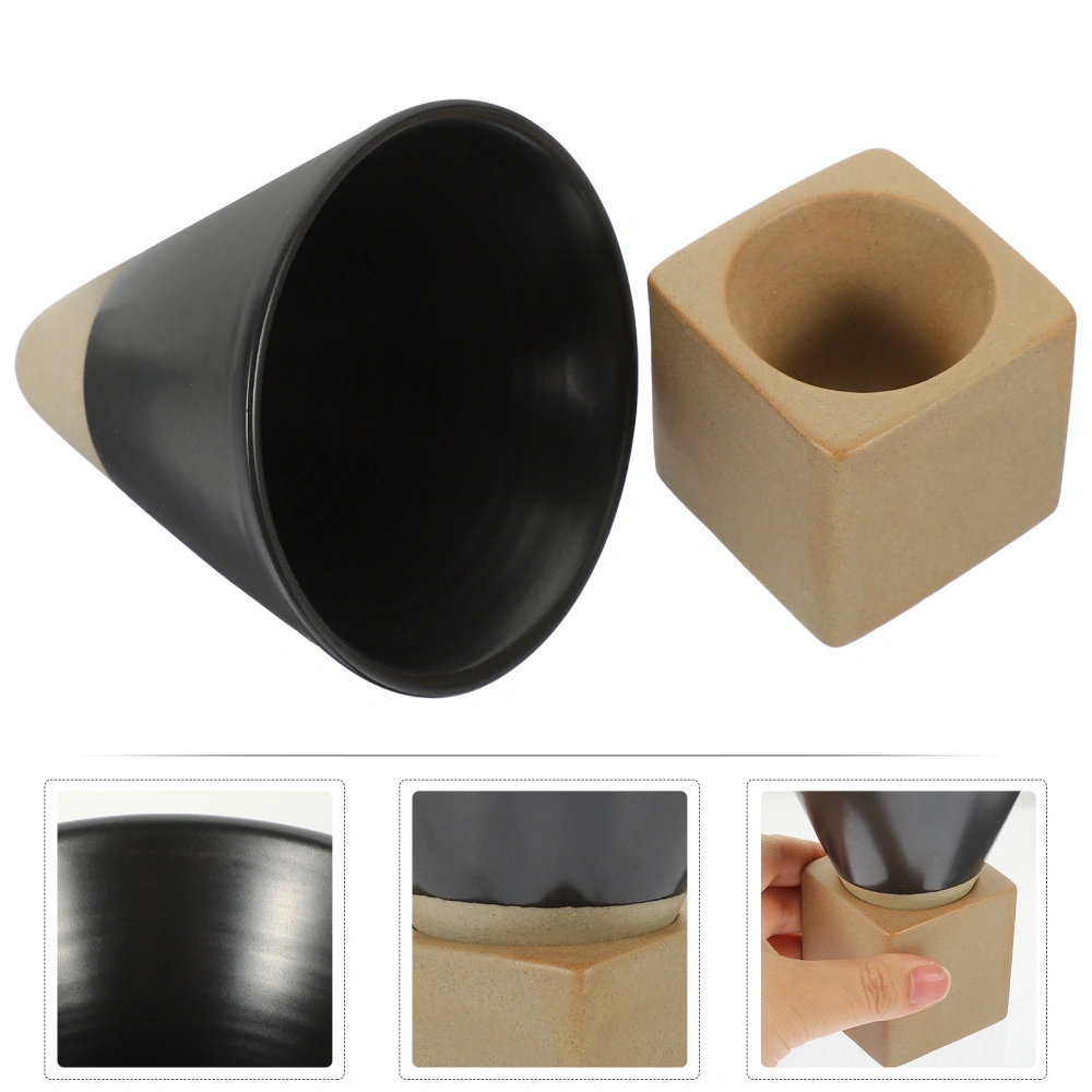 1 Set of Japanese Ceramic Tea Cup Ceramic Coffee Cup Funnel Milk Cup Water Holder with Base