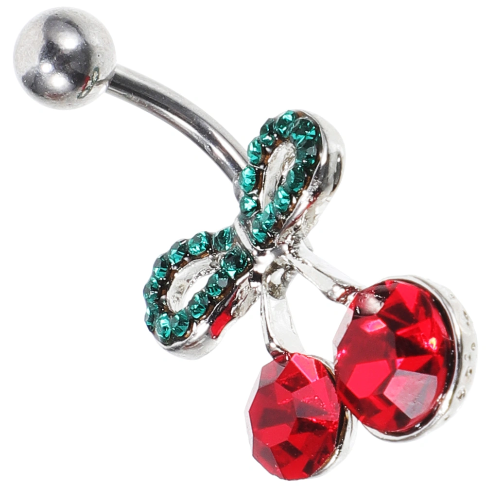 Pierced Belly Button Ring Cherry Navel Barbell Stud Belly Piercing Jewelry