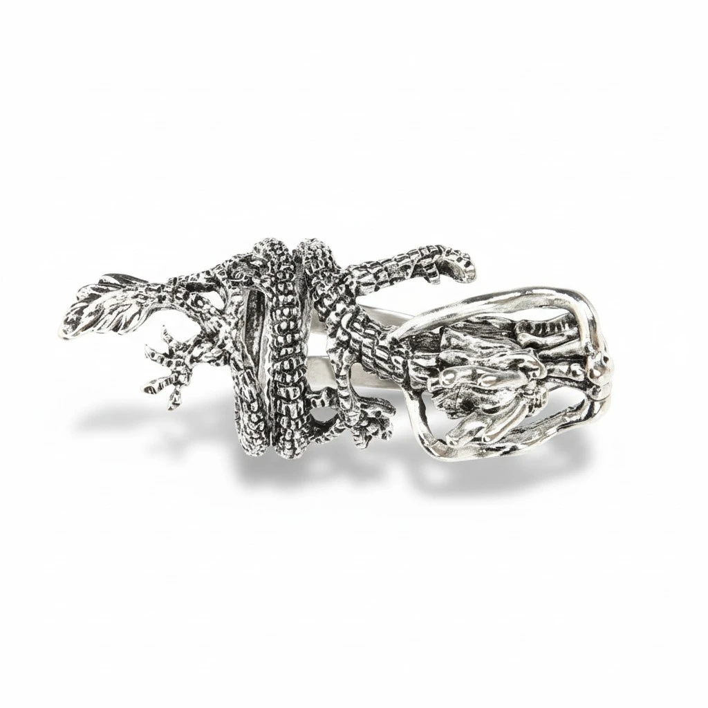 4pcs Punk Rings Octopus Ring Claw Ring Dragon Rings Adjustable Opening Ring for Men