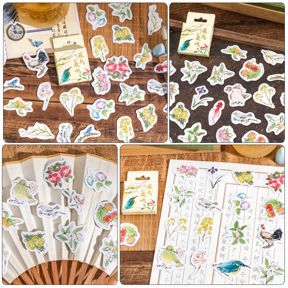 3 Boxes Flowers Stickers Decorative Planner Stickers Scrapbook Journals Water Bottles Decor