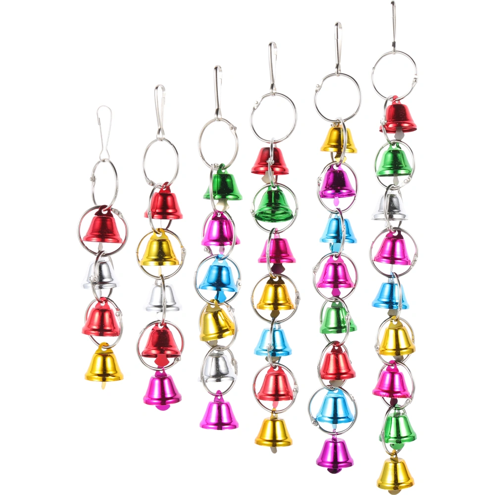 6Pcs Birds Bell String Parakeets Bells String Bird Cage Bell Pendant Parrot Diversion Bell Toys