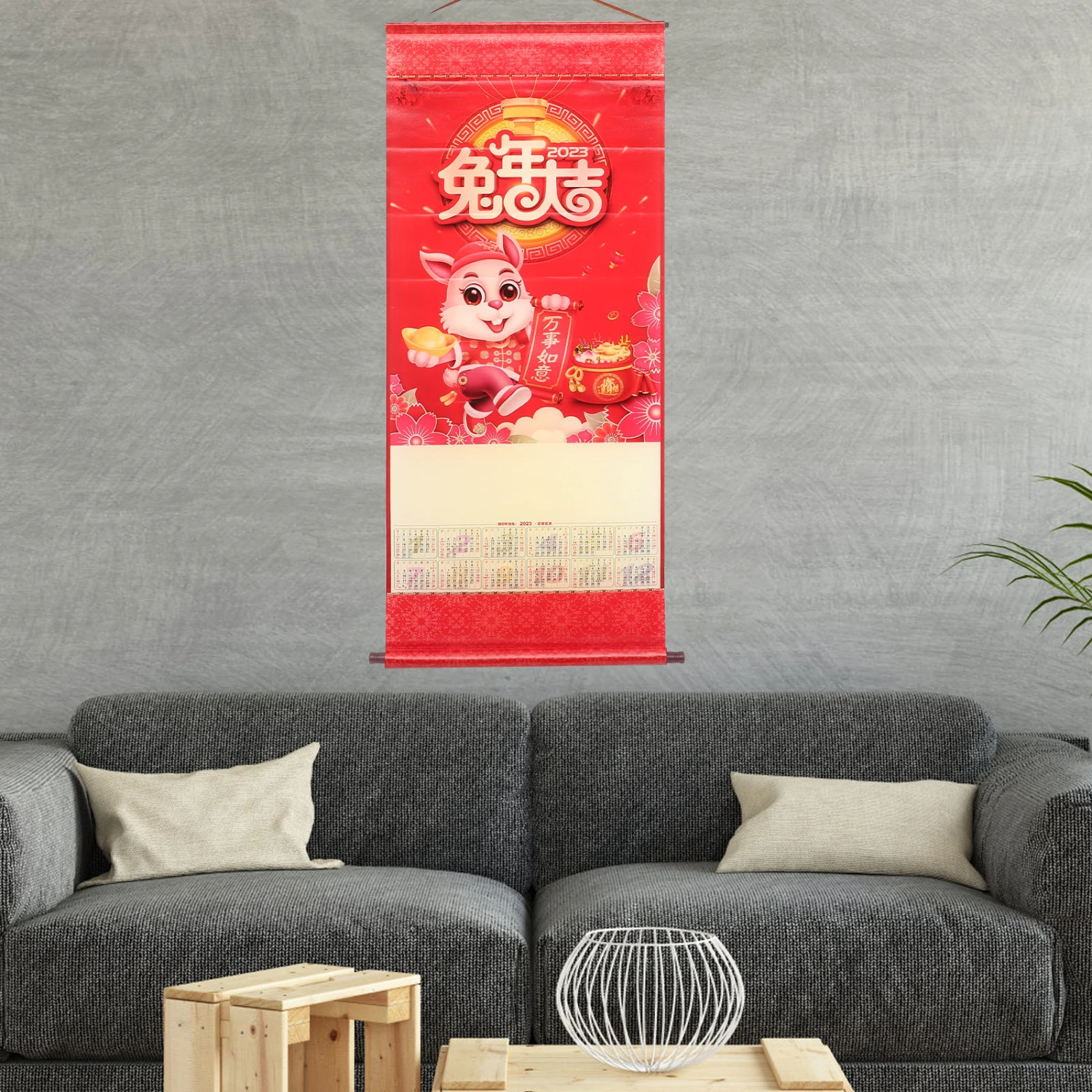 Hanging Calendar Traditional Hanging Calendar Chinese Style Monthly Calendar Office Supply