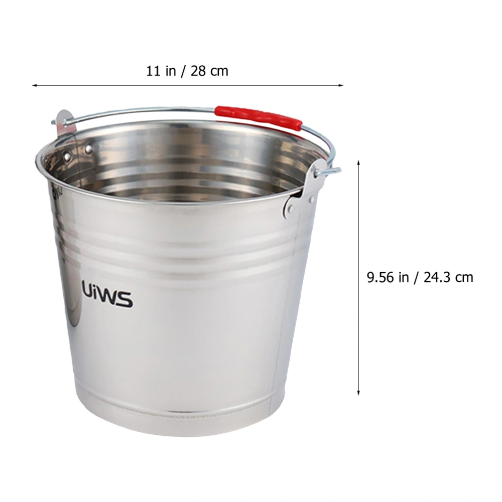 Stainless Steel Bucket with Handle Portable Water Bucket Multipurpose Bucket