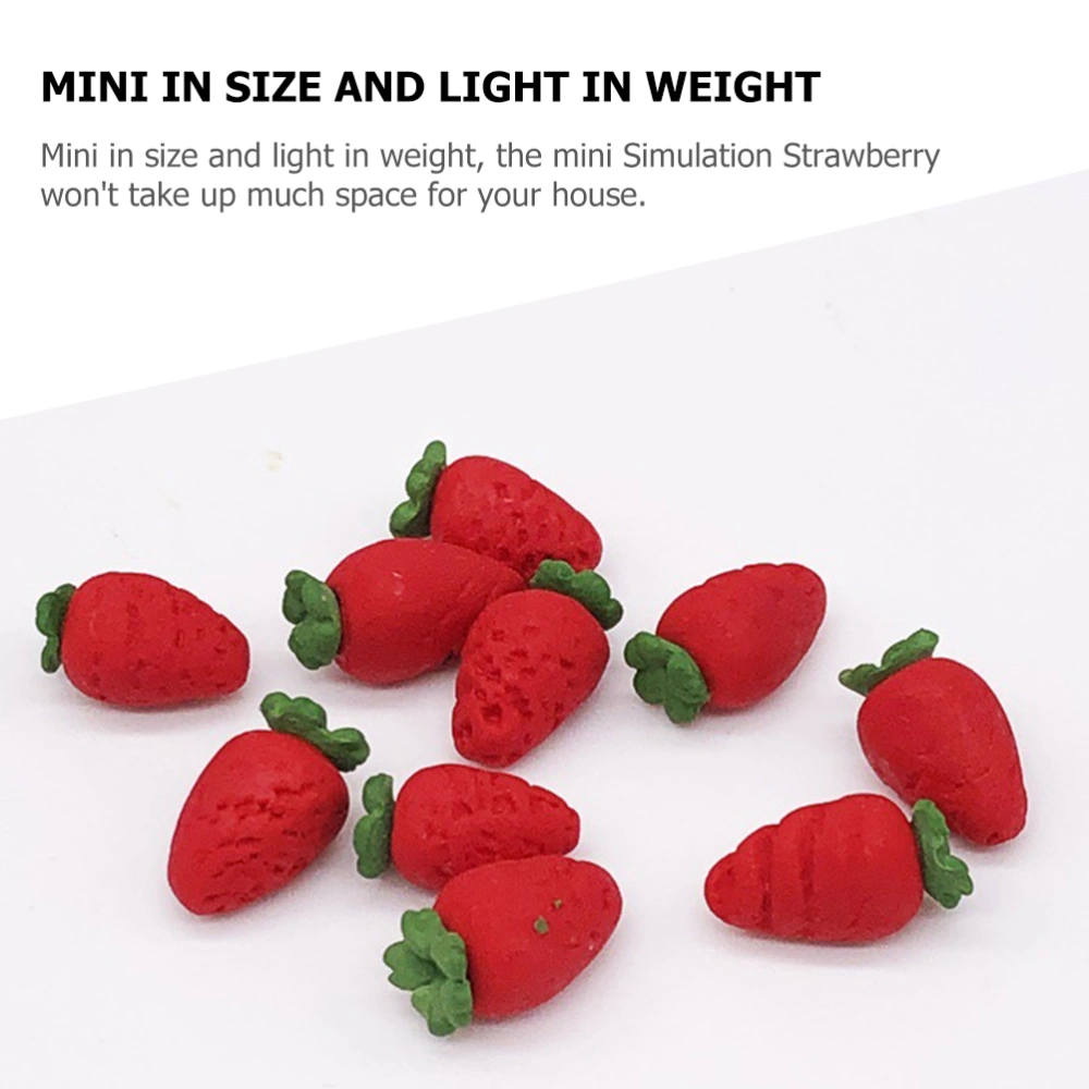 10Pcs Simulation Strawberry Decor Photography Props Mini Strawberry Toy Decorative Minihouse