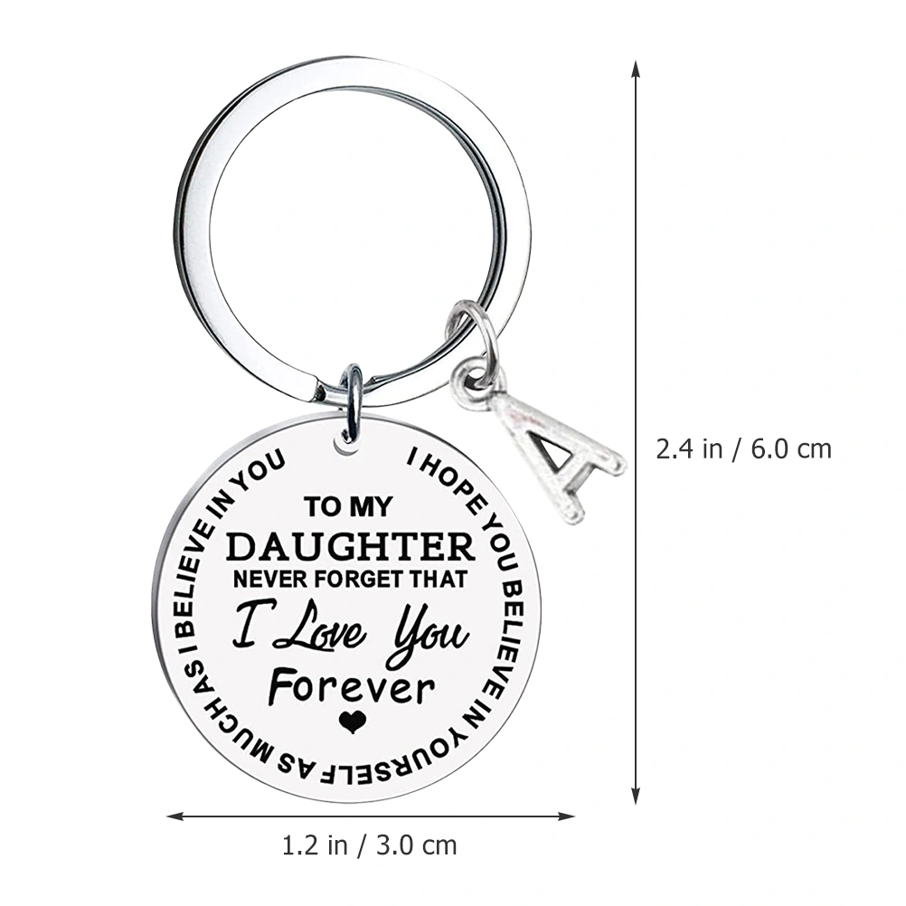To My Daughter Gift Keychain Stainless Steel Keychain Daughter Keychain from Mom Keychain Gift