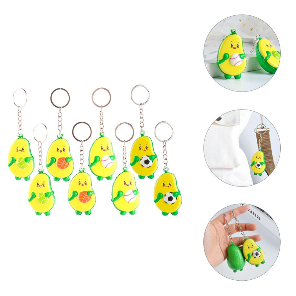 8pcs Avocados Keychain Hanging Pendant Keychains Avocados Gifts for Avocado Lovers