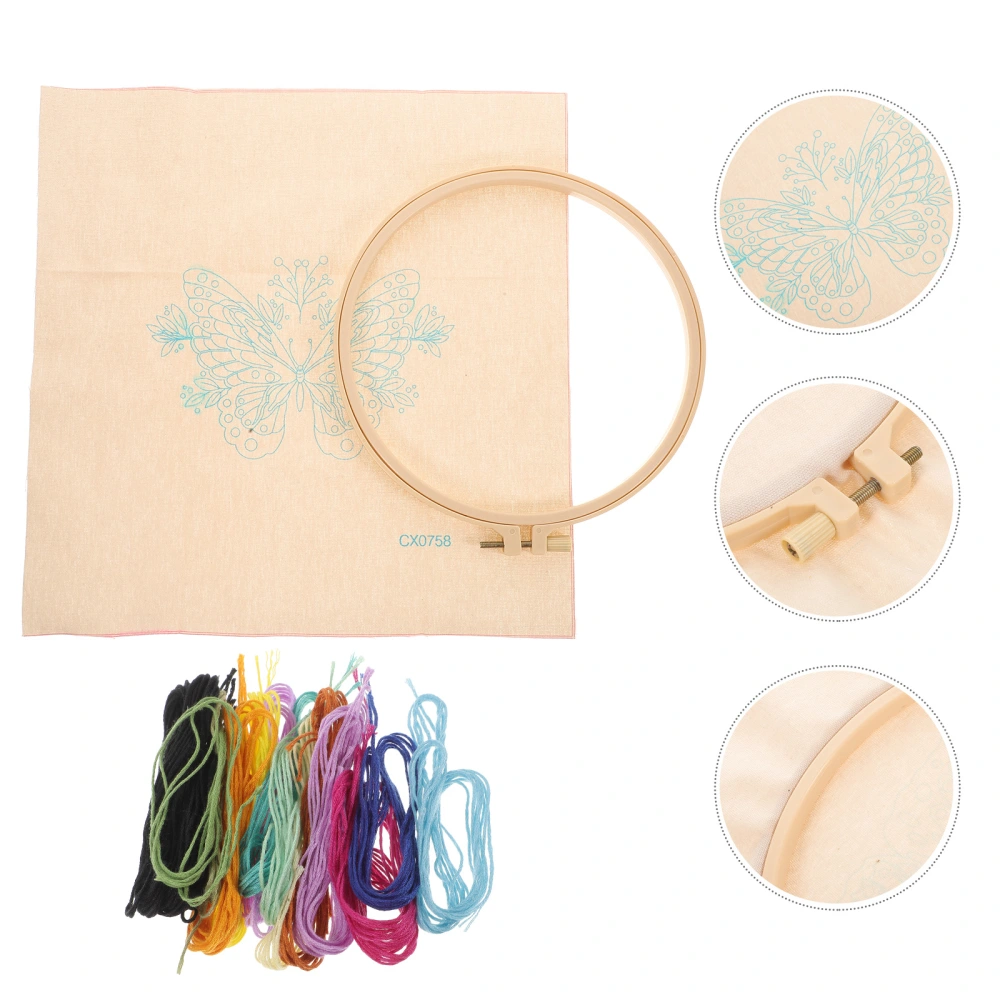 1 Set of Embroidery Set DIY Craft Embroidery Starter Kit Cross Stitch Kit Embroidery Supplies