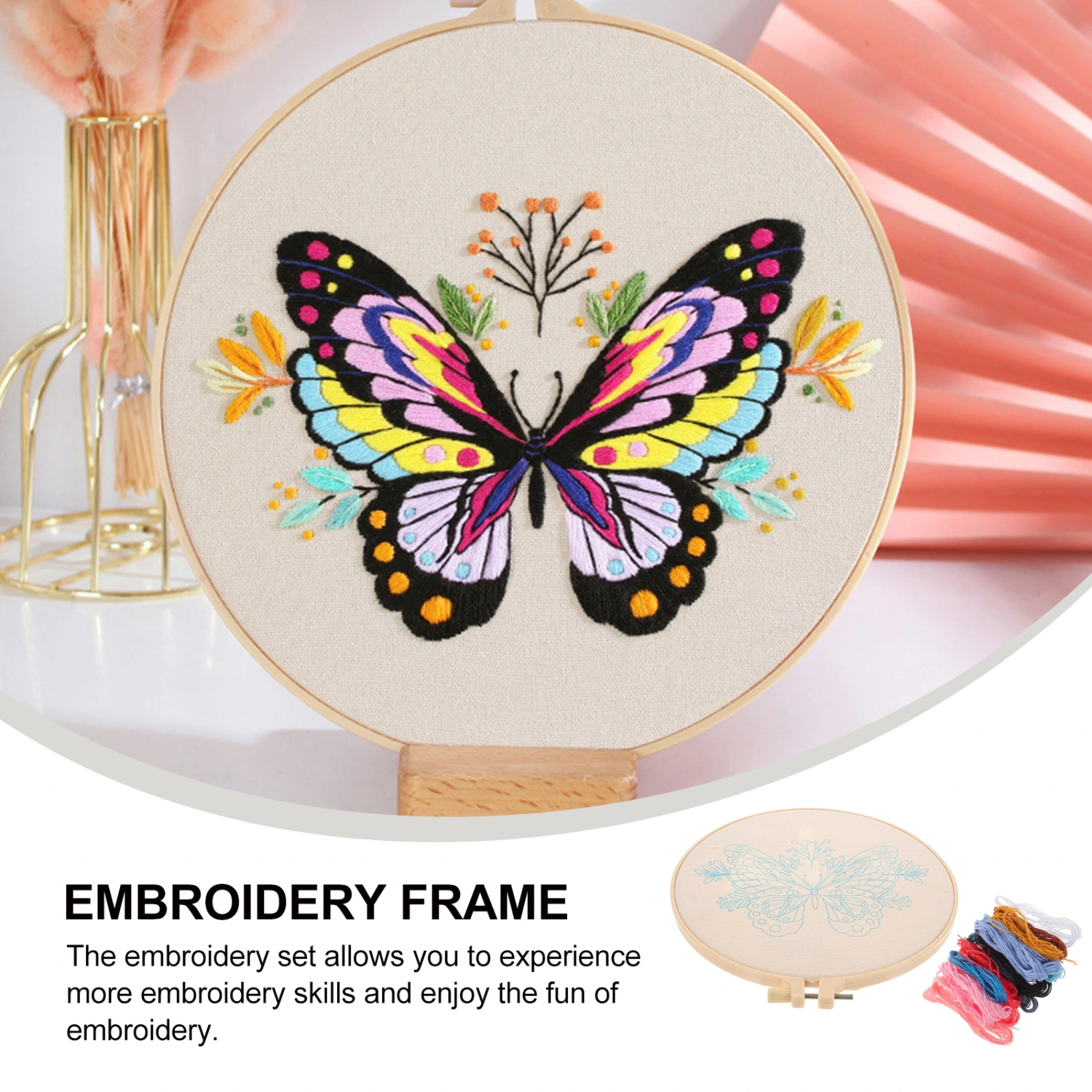 1 Set of Embroidery Set DIY Craft Embroidery Starter Kit Cross Stitch Kit Embroidery Supplies