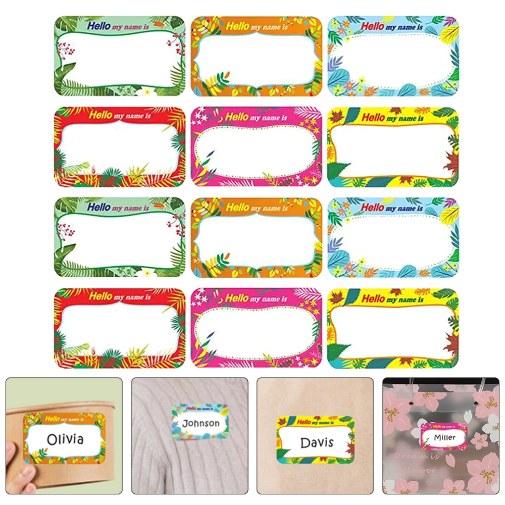 1 Roll Self-adhesive Labels Stickers Writable Label Decals Name Number Label Decals