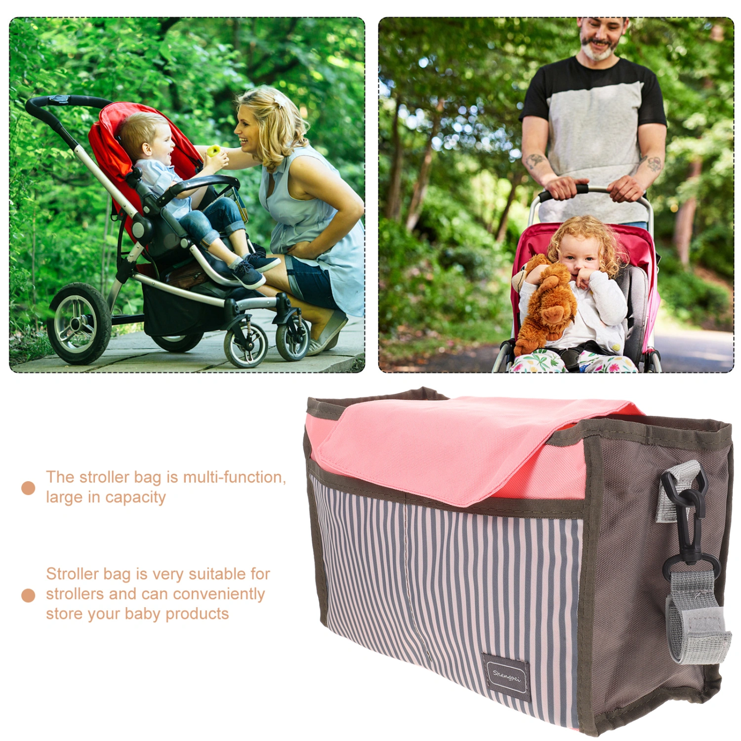 Stroller Portable Storage Pouch Universal Stroller Organizer Storage Pouch