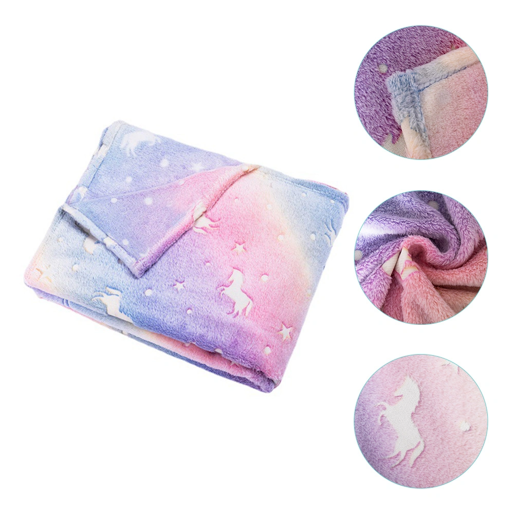Children's Blanket Unicorn Blanket Glows in the Dark Blanket Warm Blanket