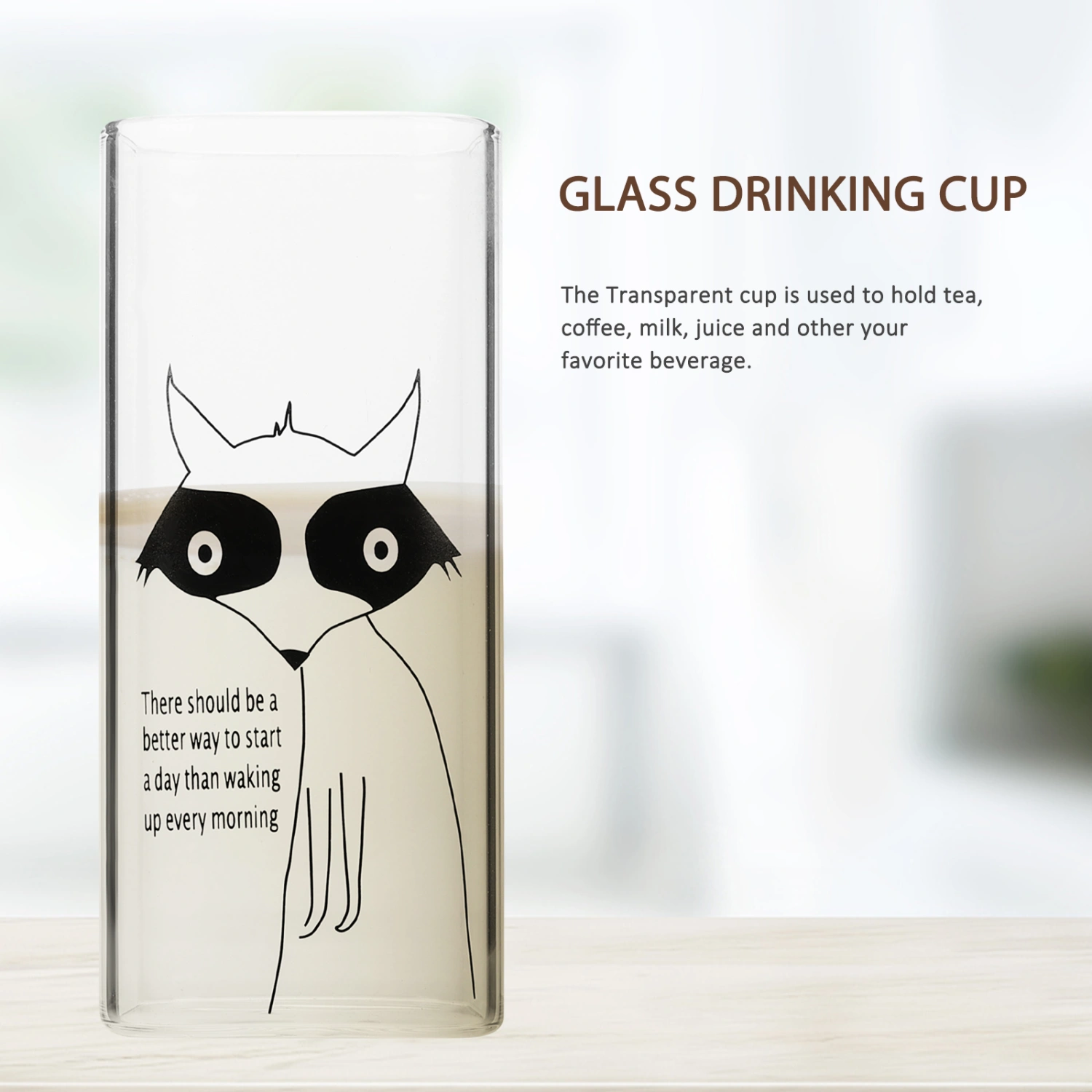 2Pcs Simple Drinking Mug glass Drinking Cup Tea Mug Water Cup Mug for Milk
