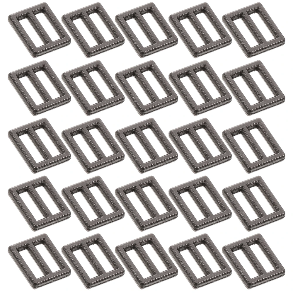 100Pcs Mini Fastener Adjustable Slide Buckle Doll Belt Metal Button Tri-Glide Buckle for Diy Doll