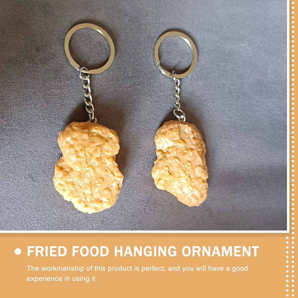 Creative Fried Chicken Key Chain Decorative Student Pendant Simulated Fried Food Key Ring
