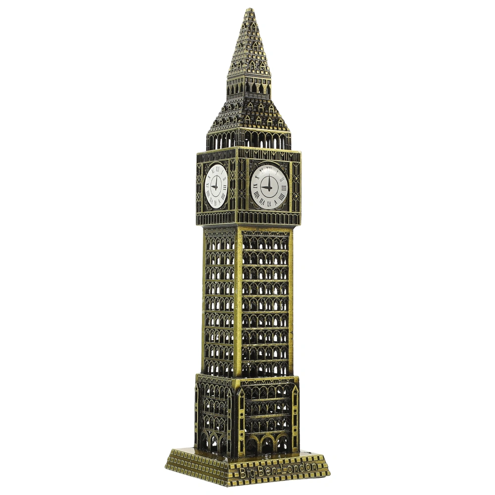 Hallway Tabletop Big Ben Ornament Sturdy Alloy Big Ben Craft Household Cabinet Ornament