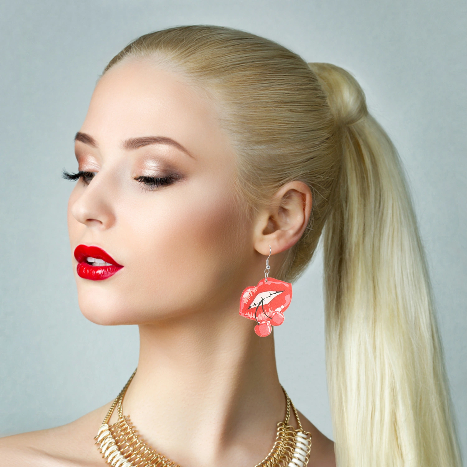 1 Pair Valentine Earrings Lips Dangle Earrings Hook Earrings Ear Jewelries Fun Earrings
