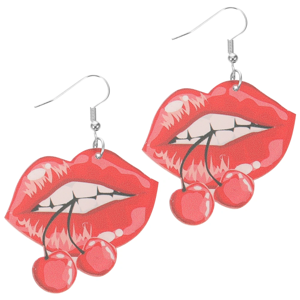 1 Pair Valentine Earrings Lips Dangle Earrings Hook Earrings Ear Jewelries Fun Earrings