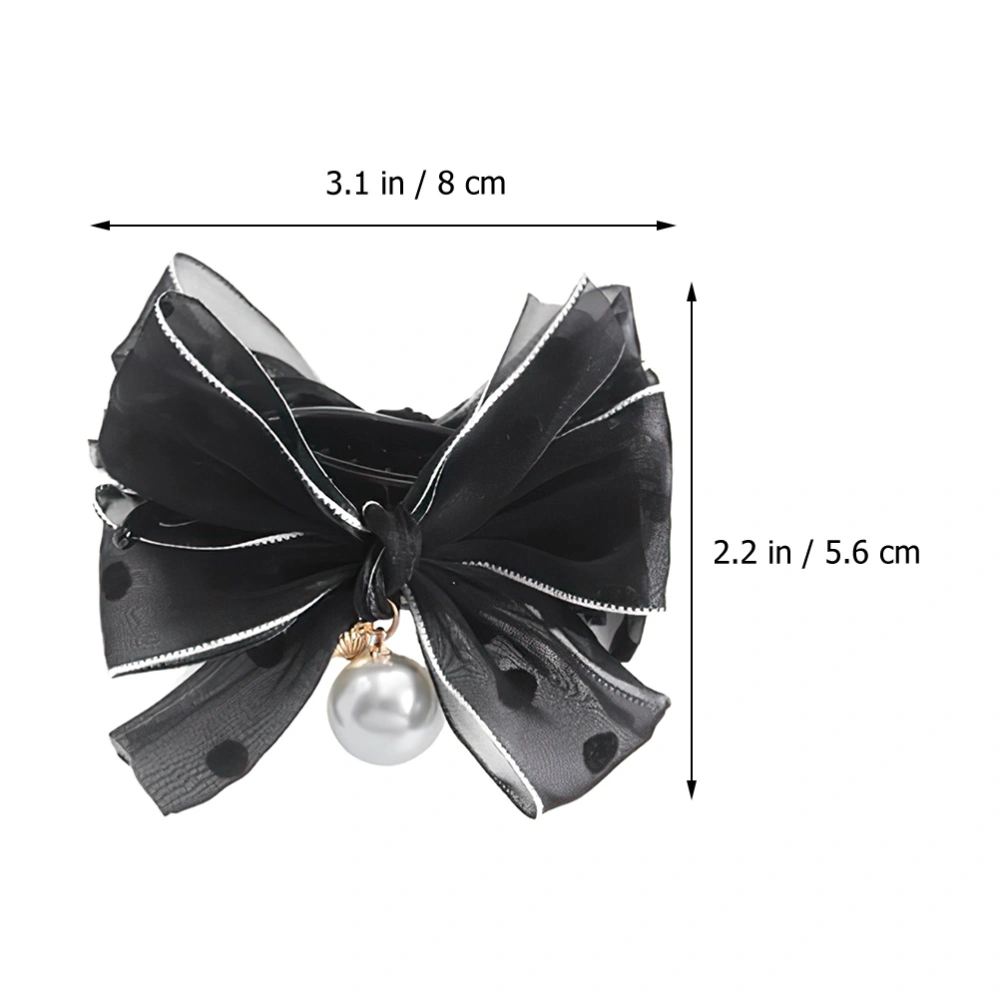 2pcs Hair Claw Clips Bow Hair Jaw Clips Women Pearl Hair Accessories Hair Barrettes