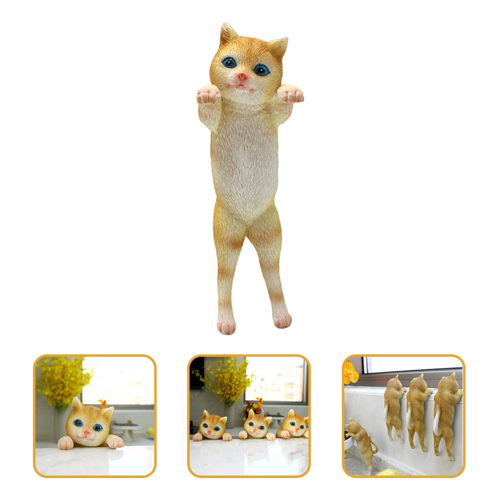 Cat Flower Pot Hanging Decoration Hanging Cat Figurine Flower Pot Balcony Cat Statue Plant Hanger