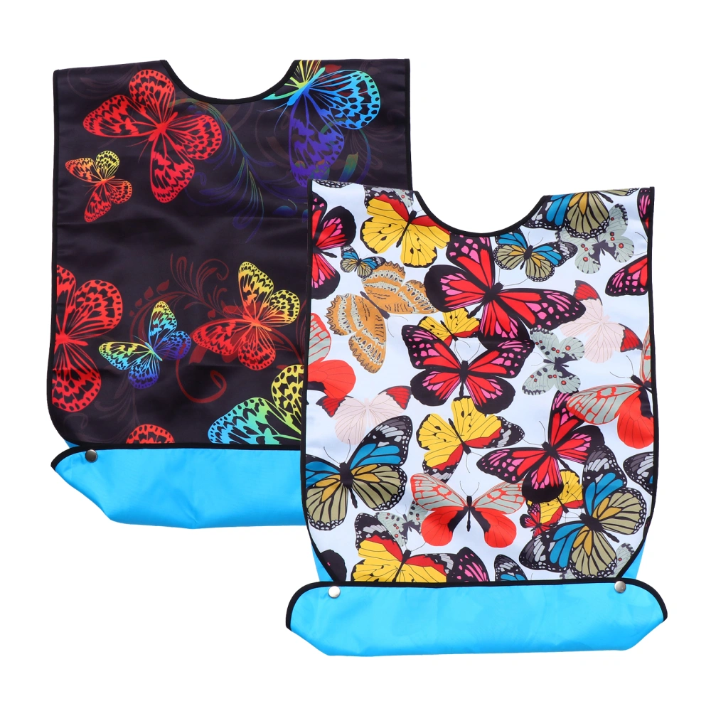 2Pcs Wear-resistant Elderly Cover Delicate Dinner Bibs Reusable Elderly Bibs Eating Supply