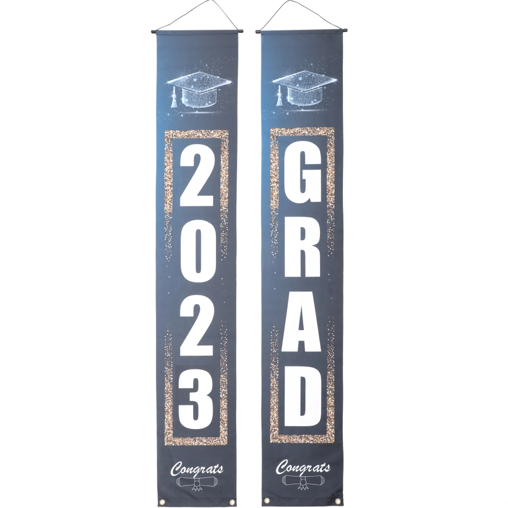 1 Pair 2023 Grad Couplets Graduation Couplets Door Banner Front Door Banner Graduation Party Decor