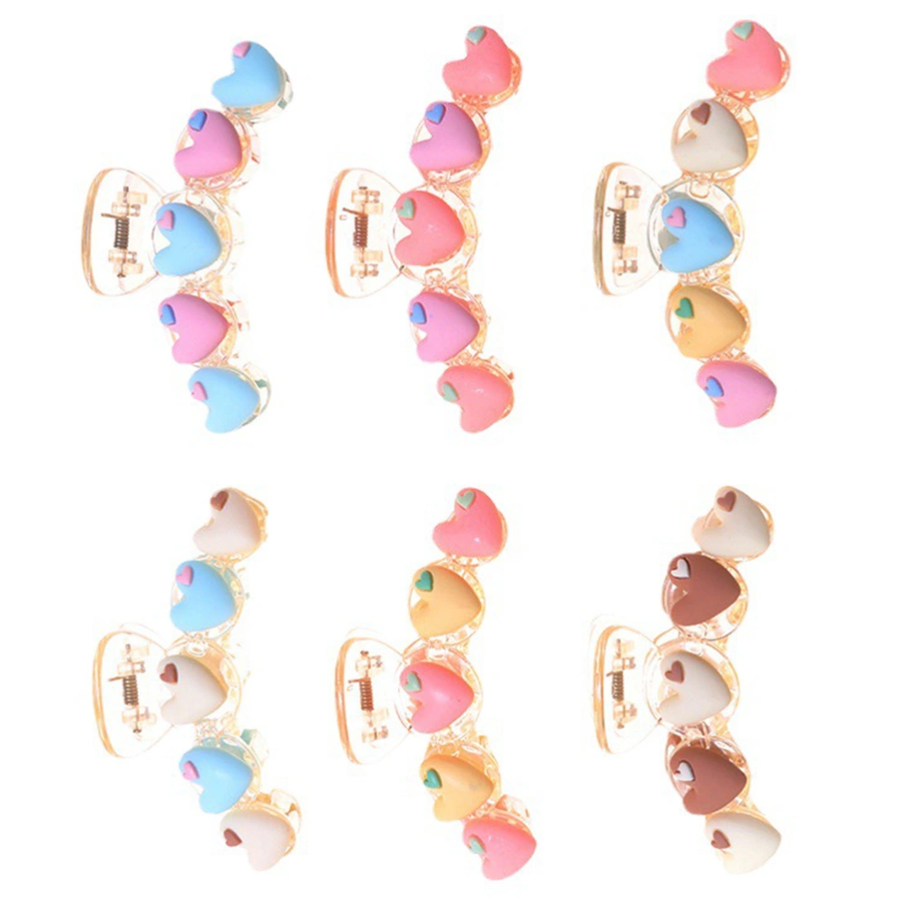 6Pcs Heart Shape Hair Claw Clips Large Hair Claw Barrette Big Jaw Clips Hair Styling Accessories