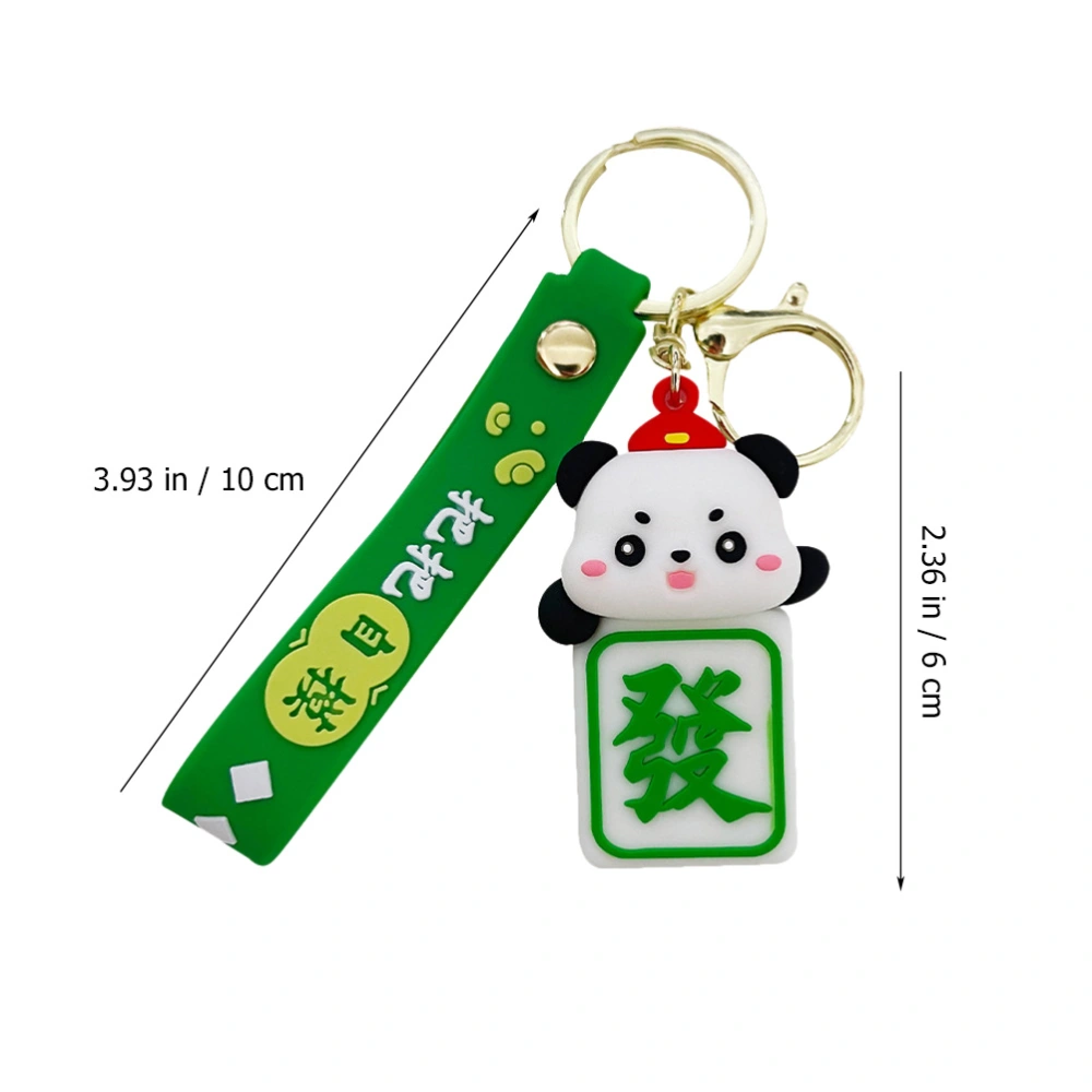 2pcs Mahjong Keychains Animal Mahjong Lovely Hanging Ornaments Bag Pendants