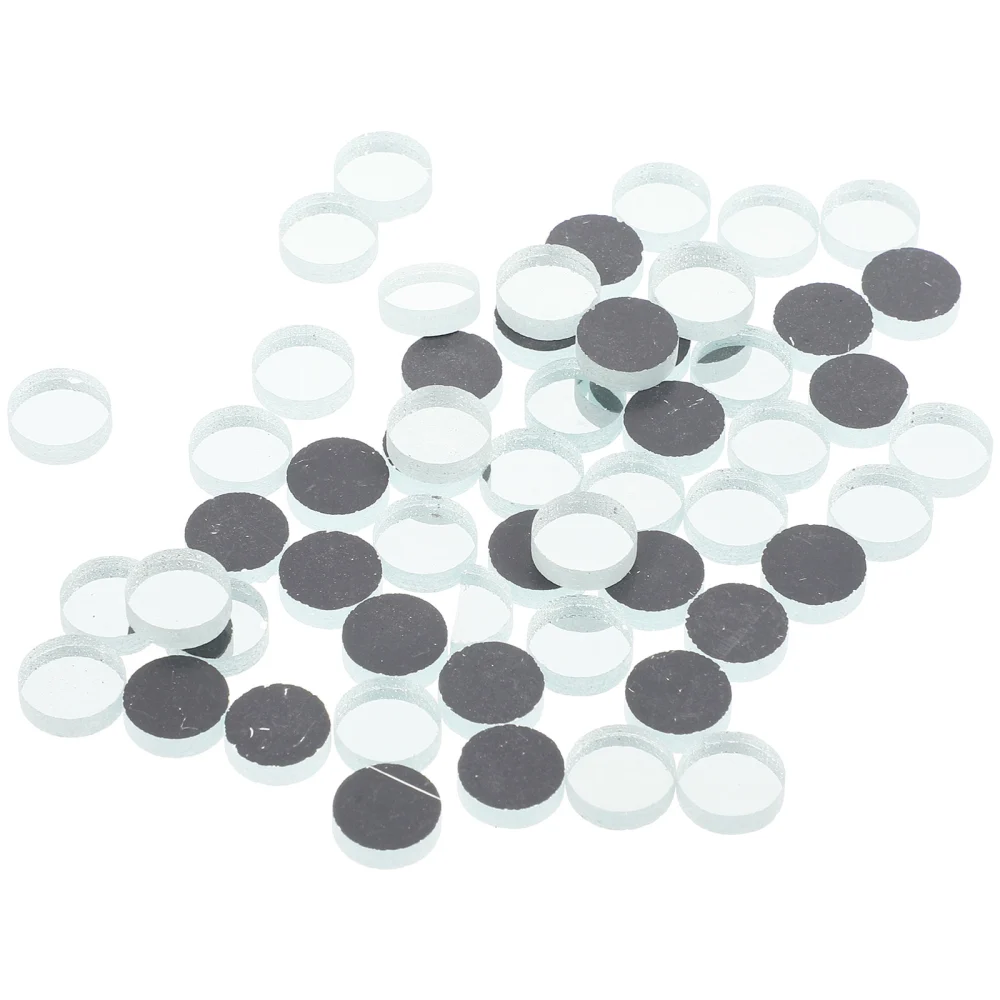 1 Pack of Round Shape Mirror Mosaic Tiles Mini Glass Mirrors for art Craft Projects (50g)