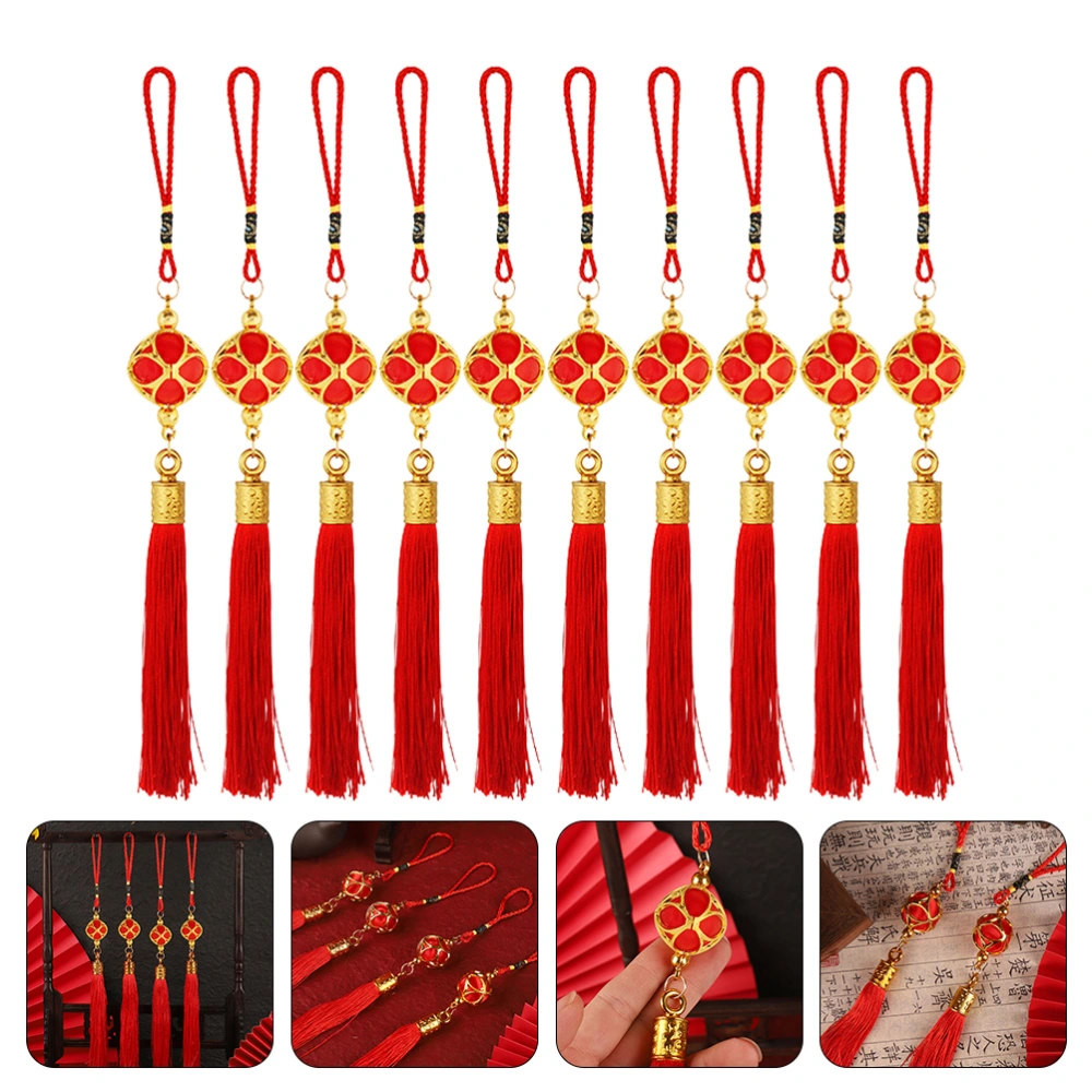 10pcs 2023-new Year Red Mini Lantern Hanging Ornaments New Year Housewarming Pendants