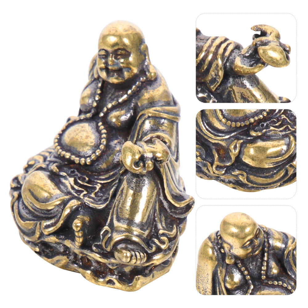 Brass Buddhist Statue Desktop Ornament Brass Craft Worship Statue Brass Decor for Sacrifice