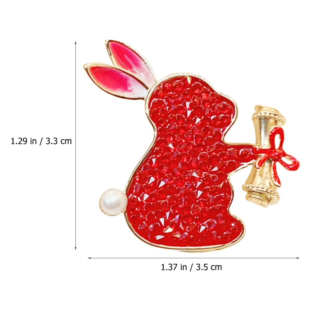 Rhinestone Rabbit Brooch Rabbit Corsage Clothes Bunny Pin Ornament Clothes Breastpin