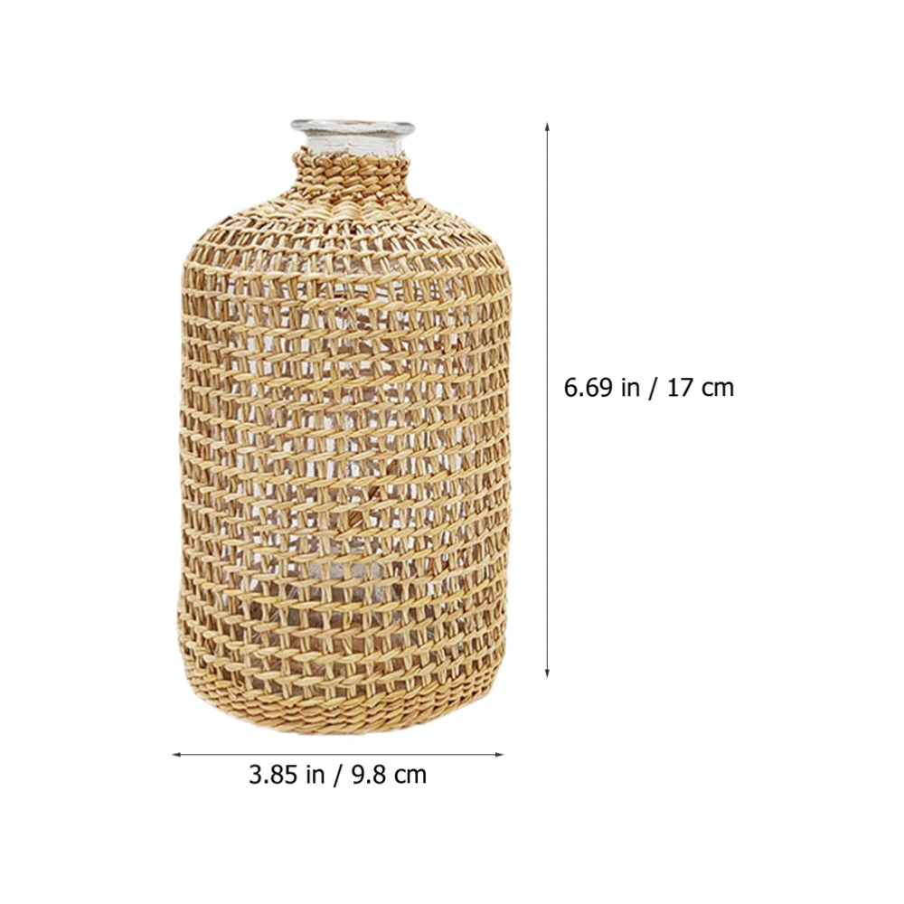 Glass Flower Vase Hand Woven Glass Flowerpot Centerpiece Glass Vase Decorative Glass Vase