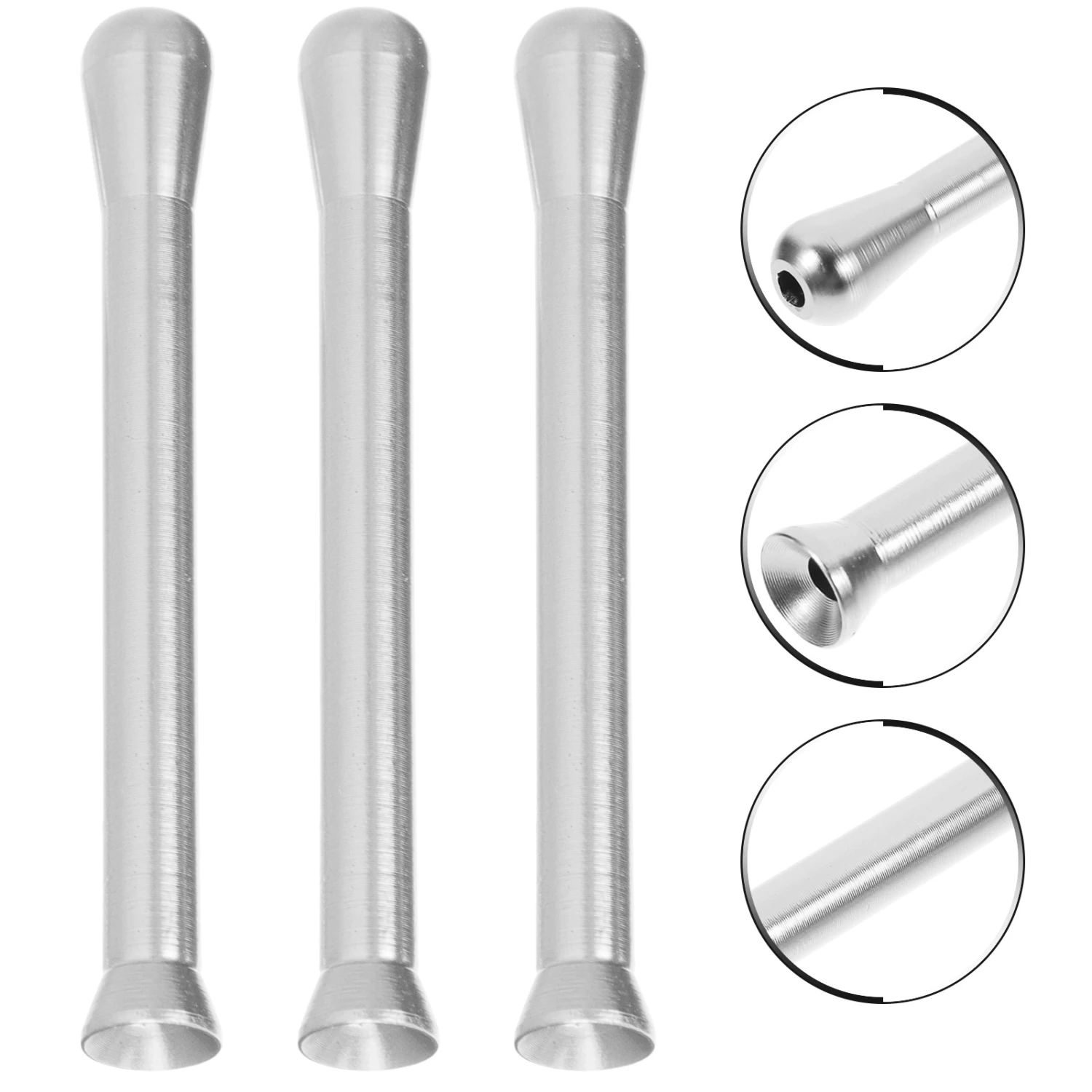 3pcs Aluminum Alloy Tobacco Filter Pipes Portable Cigarette Metal Holders for Men