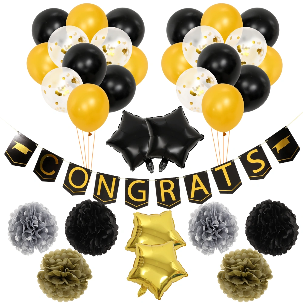 1 Set Graduation Decoration Grad Party Hanging Banner Graduation Party Balloons