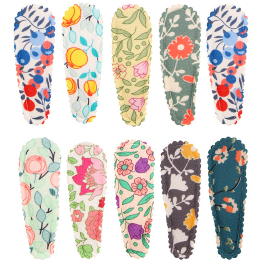 10Pcs Flower Printed Hair Clips Barrette Vintage Floral Hair Clip for Women Teens Girls Kids