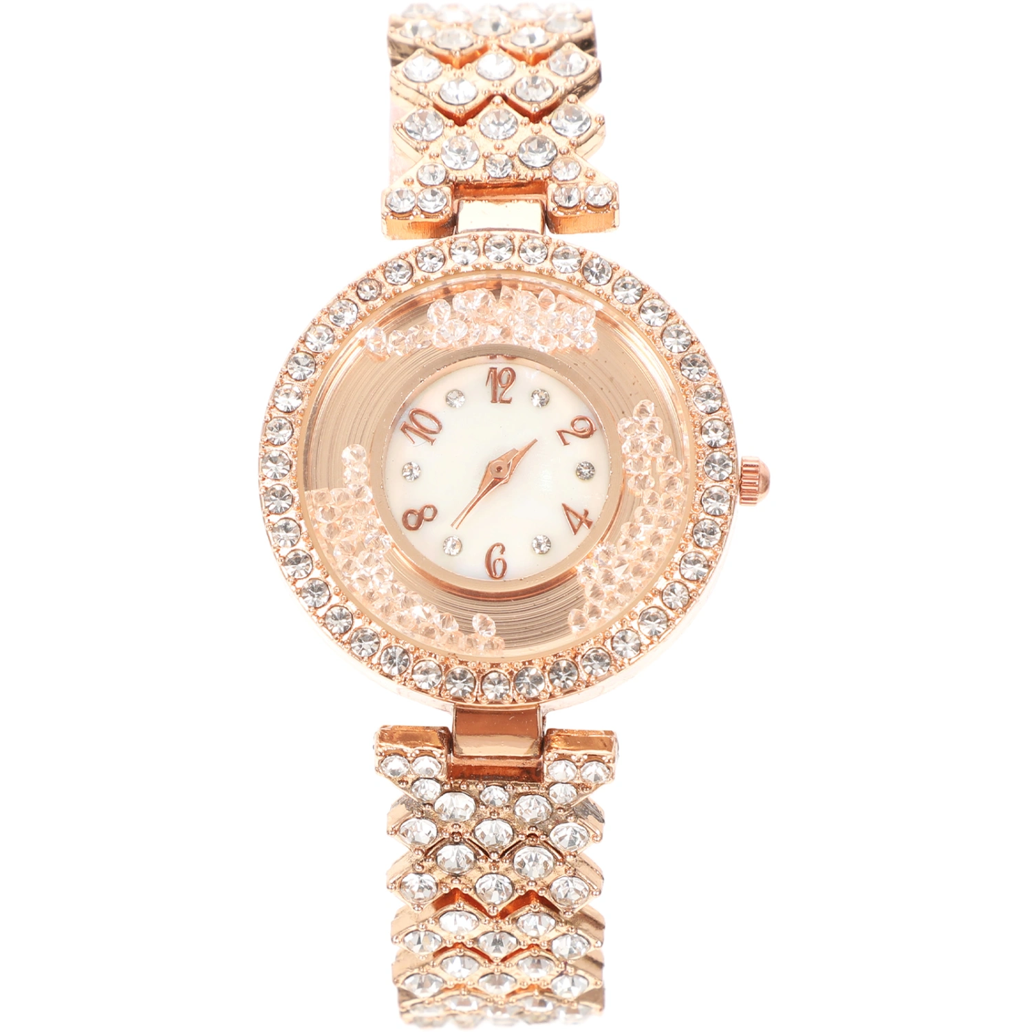 Women Dress Watch Full Rhinestone Women Watch Alloy Strap Watch Elegant Ladies Wristwatch