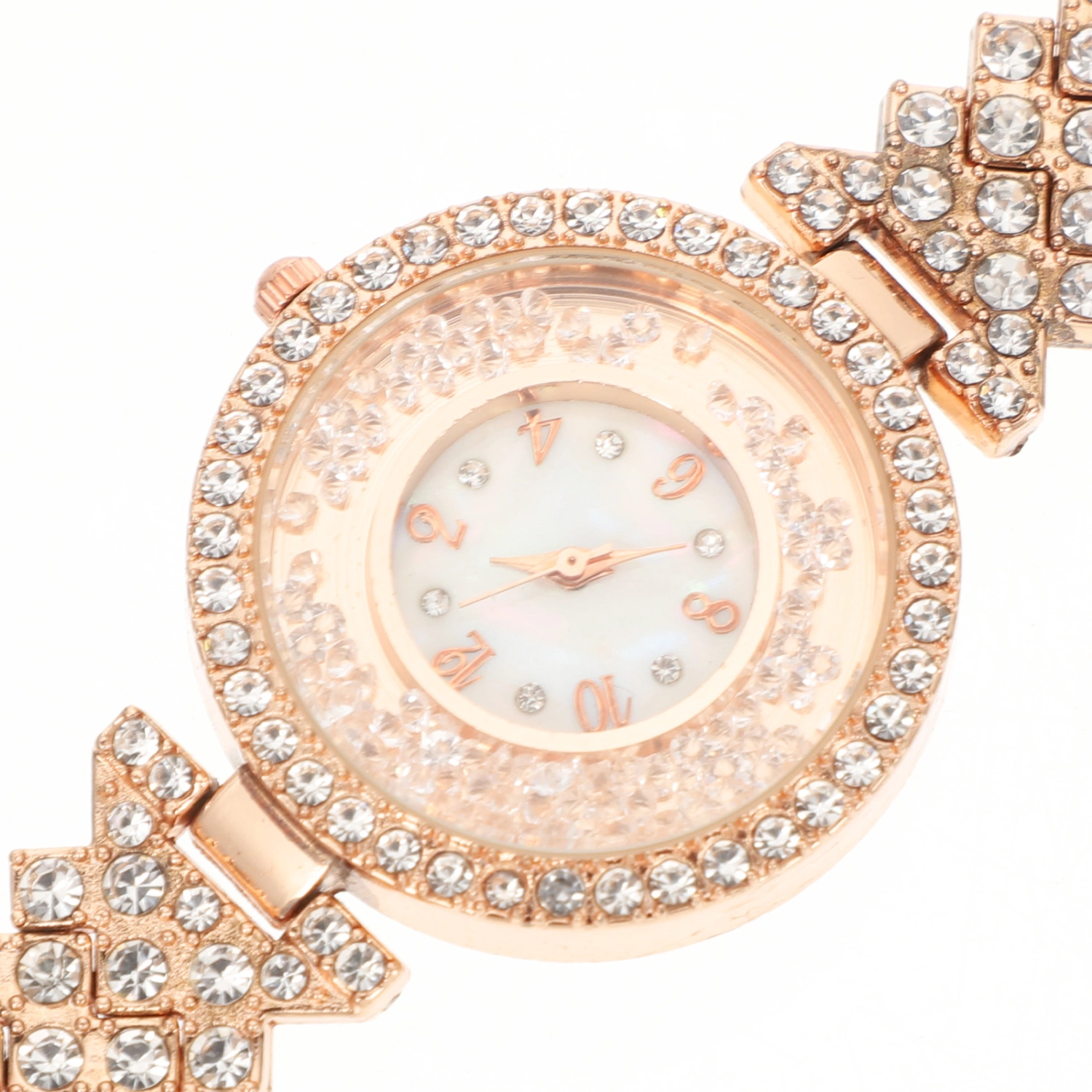 Women Dress Watch Full Rhinestone Women Watch Alloy Strap Watch Elegant Ladies Wristwatch