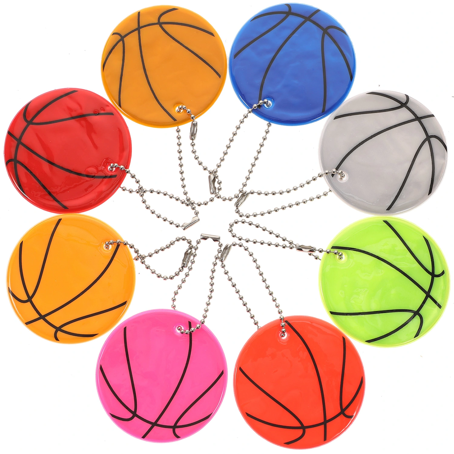 8Pcs Super Bright Safety Reflector Reflective Pendant for Jackets Bags Purses Backpacks